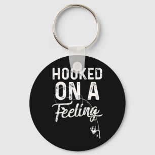 Mens Hooked On A Feeling Rod And Reel Fishing Key Ring