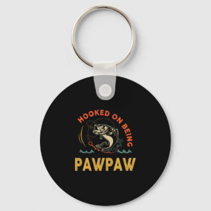 Mens hooked on being pawpaw fathers day christmas key ring