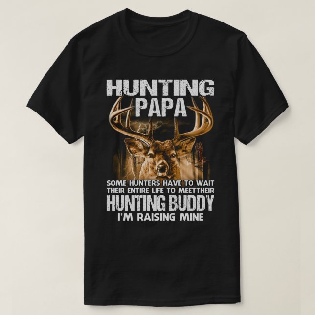 Mens Hunting papa Father Son Matching Shirt (Design Front)