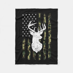Mens Hunting Shirt American Camouflage Flag Deer S Fleece Blanket