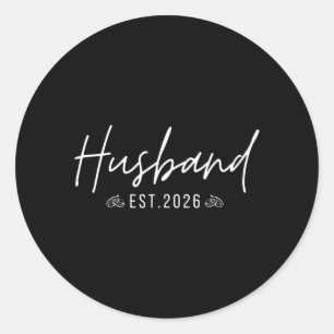 Mens Husband 2026 Married Couples Wedding Classic Round Sticker