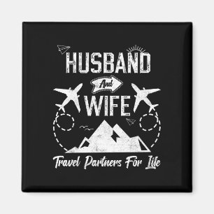 Mens husband and wife travel partners for life for magnet