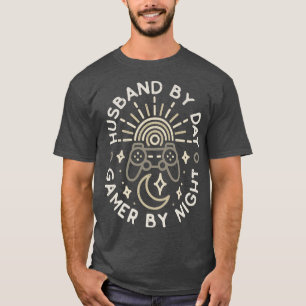 Mens Husband By Day Gamer By Night Gaming for Game T-Shirt