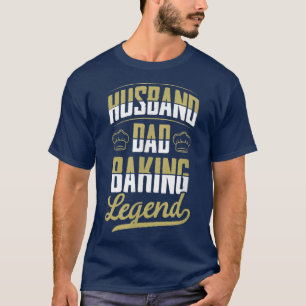 Mens Husband Dad Baking Legend Cute Funny Retro Ch T-Shirt