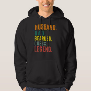 Mens Husband Dad Bearded Chess Legend Chess Playe Hoodie