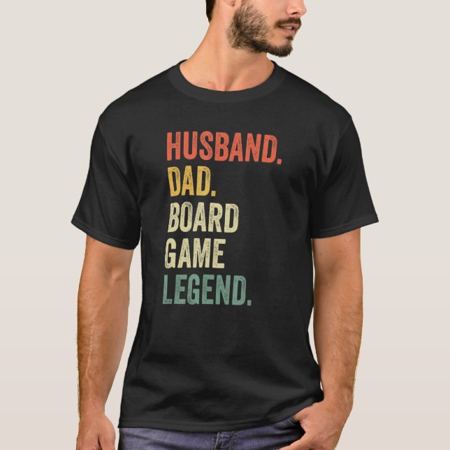 Mens Husband Dad Board Game Night Legend  Father V T-Shirt (Front)