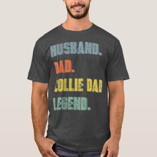 Mens Husband Dad Collie Dad Legend Vintage Father' T-Shirt