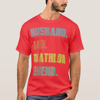 Mens Husband Dad Duathlon Legend Vintage Father's  T-Shirt