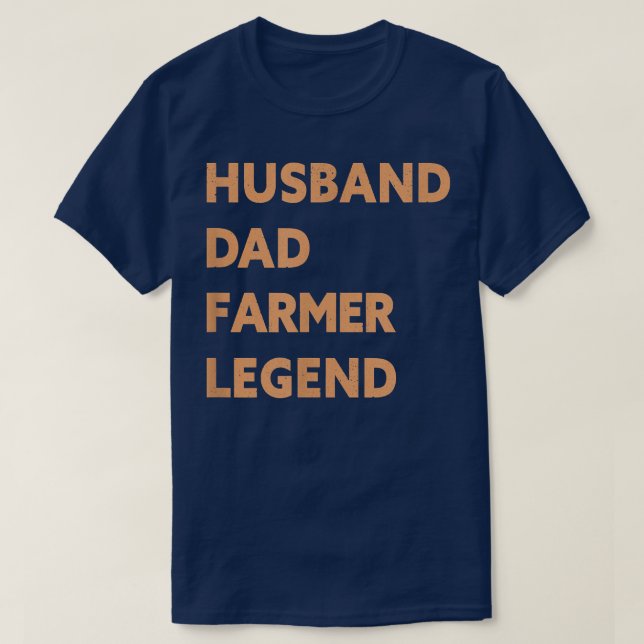 Mens Husband Dad Farmer Legend Funny Farmer  T-Shirt (Design Front)