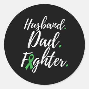 Mens Husband Dad Fighter Mental Health Awareness Classic Round Sticker
