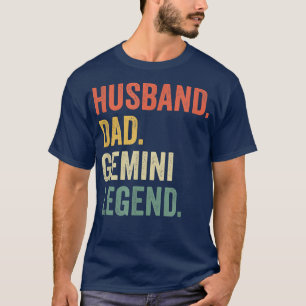 Mens Husband Dad Gemini Legend Funny Zodiac Astrol T-Shirt