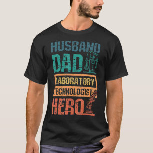 Mens Husband dad laboratory technologist hero T-Shirt