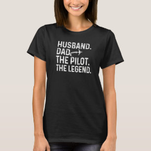 Mens Husband Dad Pilot Legend Helicopter Fathers T-Shirt