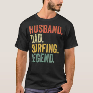 Mens  Husband Dad Surfing Legend Vintage Father's  T-Shirt