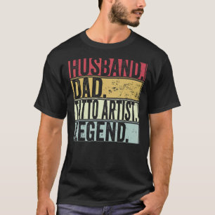 Mens Husband Dad Tatto Artist Legend For Fathers T-Shirt