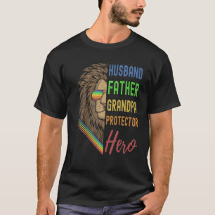 Mens Husband Daddy Father Grandpa Protector Hero F T-Shirt
