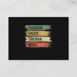 Mens Husband Daddy Fireman Hero Firefighter Business Card