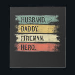 Mens Husband Daddy Fireman Hero Firefighter Notepad<br><div class="desc">- Mens Husband Daddy Fireman Hero Firefighter
- Our patriotic firefighter gifts for men or women make the perfect gifts for any occasion: Christmas,  Birthday Gifts,  Wedding Party,  Father’s Day,  etc! Our American T-shirts for men are always appropriate to show your pride!</div>