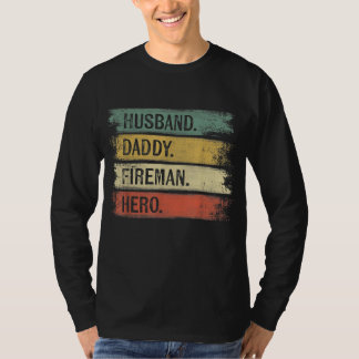 Mens Husband Daddy Fireman Hero Firefighter T-Shirt