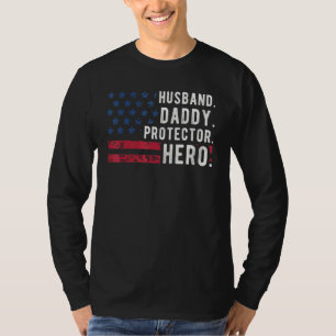 Mens Husband Daddy Protector Hero Apparel Fathers  T-Shirt
