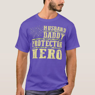 Mens Husband Daddy Protector Hero Fathers Day Gif T-Shirt