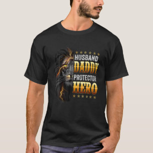 Mens Husband Daddy Protector Hero For Dad Fathers T-Shirt