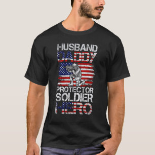 Mens Husband Daddy Protector Soldier Hero T-Shirt