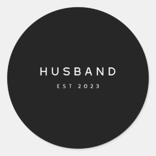 Mens Husband Est 2023  Classic Round Sticker