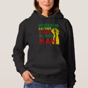 Mens Husband Father King Blessed Man Black Dad 1 Hoodie