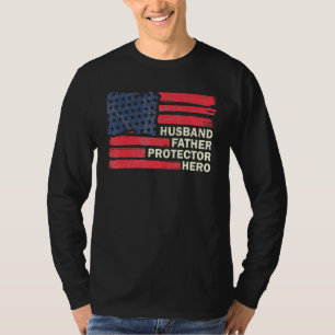 Mens Husband Father Protector Hero - Fathers Day F T-Shirt