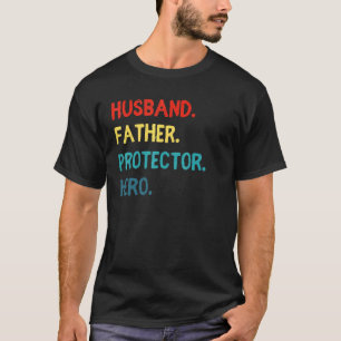 Mens Husband Father Protector Hero T-Shirt