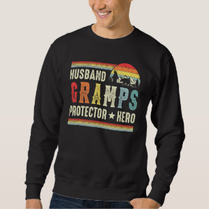 Mens Husband Gramps Protector Hero For Men Vintage Sweatshirt