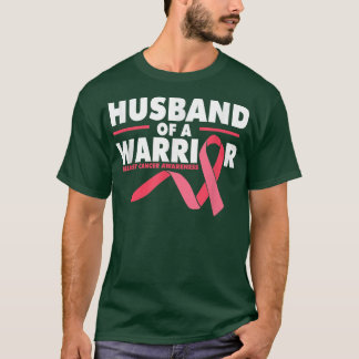 Mens Husband Of A Warrior Breast Cancer Awareness T-Shirt
