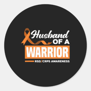 Mens Husband Of A Warrior Support Supporter Rsd Cr Classic Round Sticker