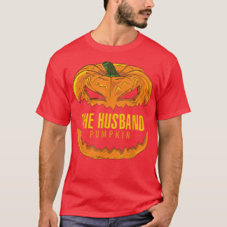 Mens Husband Pumpkin Matching Family Group Hallowe T-Shirt