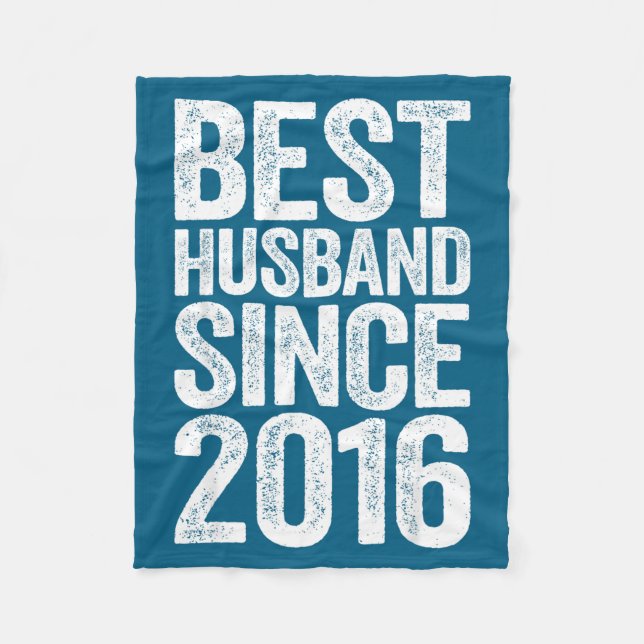 Mens Husband Since 2016 Wedding Design Fleece Blanket (Front)