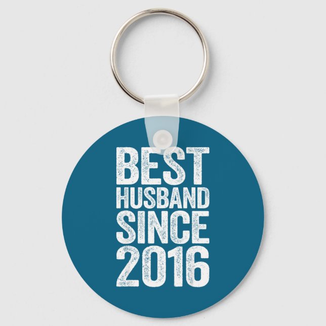Mens Husband Since 2016 Wedding Key Ring (Front)
