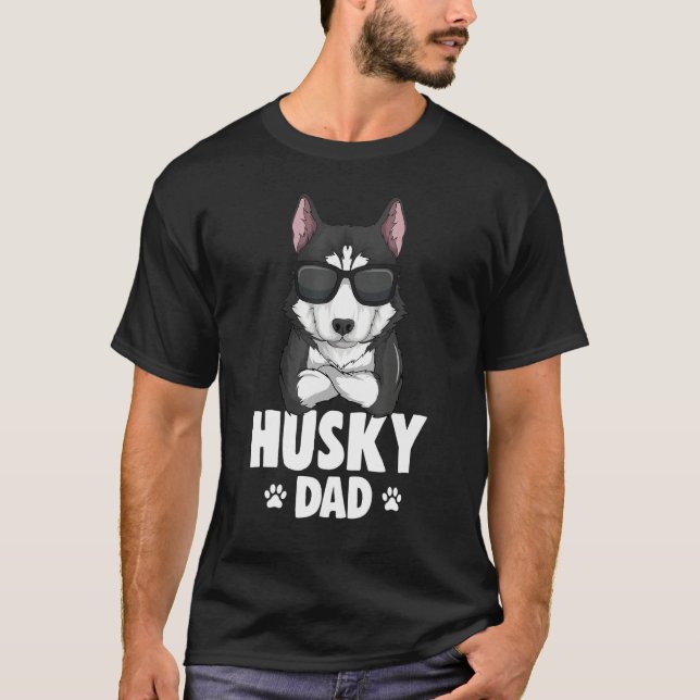 Mens Husky Dad Dog Lover T-Shirt (Front)