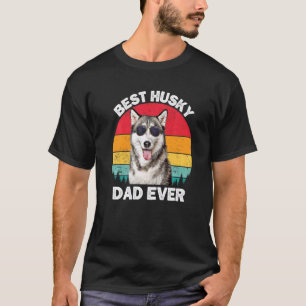 Mens Husky Dad Vintage Siberian Husky Dog Owner H T-Shirt