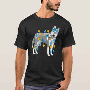 Mens Husky Pet Light Hanukkah Dreidel Happy Chanuk T-Shirt