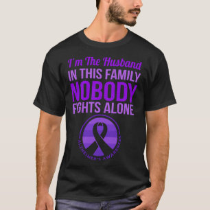 Mens Husnd Nobody Fights Alone Heimerheimer's Awar T-Shirt