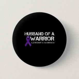 Mens Husnd Of A Warrior Heimerheimer's Awareness  6 Cm Round Badge