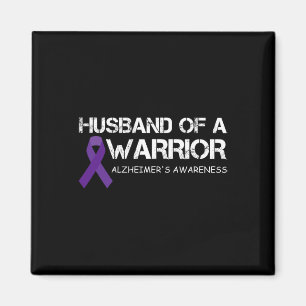 Mens Husnd Of A Warrior Heimerheimer's Awareness Magnet