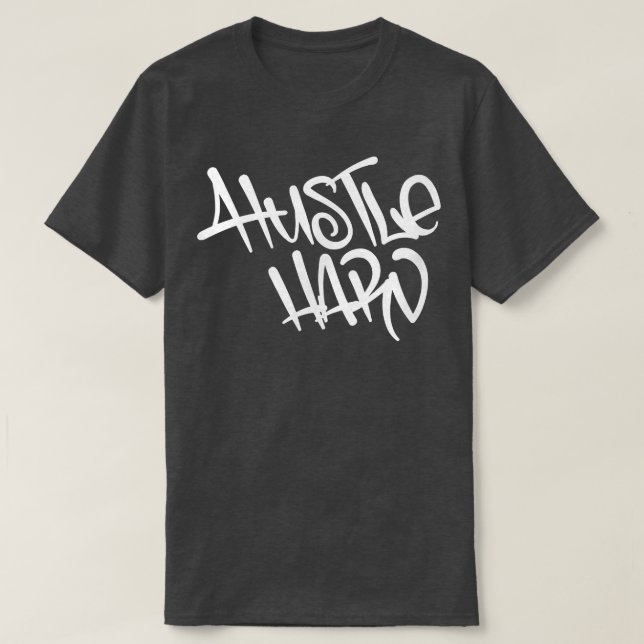 Mens HUSTLE Gym Fitness Workout Bodybuilding Motiv T-Shirt (Design Front)