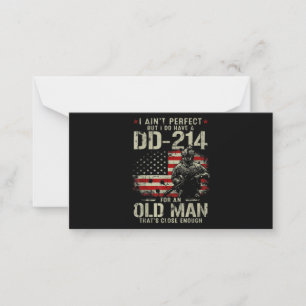 Mens I Ain't Perfect I Do Have A DD-214 Veteran Card