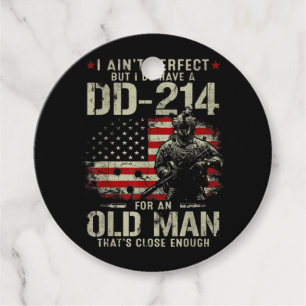 Mens I Ain't Perfect I Do Have A DD-214 Veteran Favour Tags