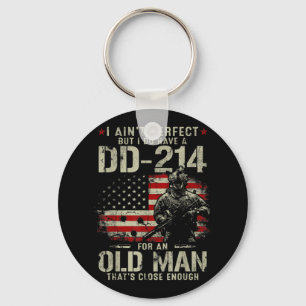 Mens I Ain't Perfect I Do Have A DD-214 Veteran Key Ring