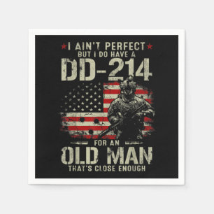 Mens I Ain't Perfect I Do Have A DD-214 Veteran Napkin