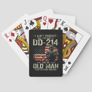 Mens I Ain't Perfect I Do Have A DD-214 Veteran Playing Cards