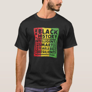 Mens I Am Black History Intelligent Strong Proud S T-Shirt